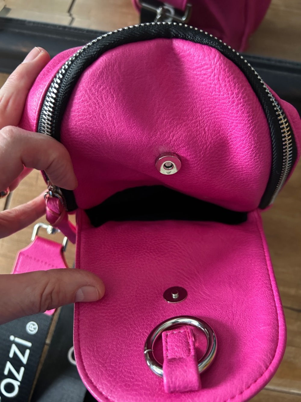 Paparazzi pink crossbody sling bag zippered compartments and a branded strap new - Picture 12 of 12